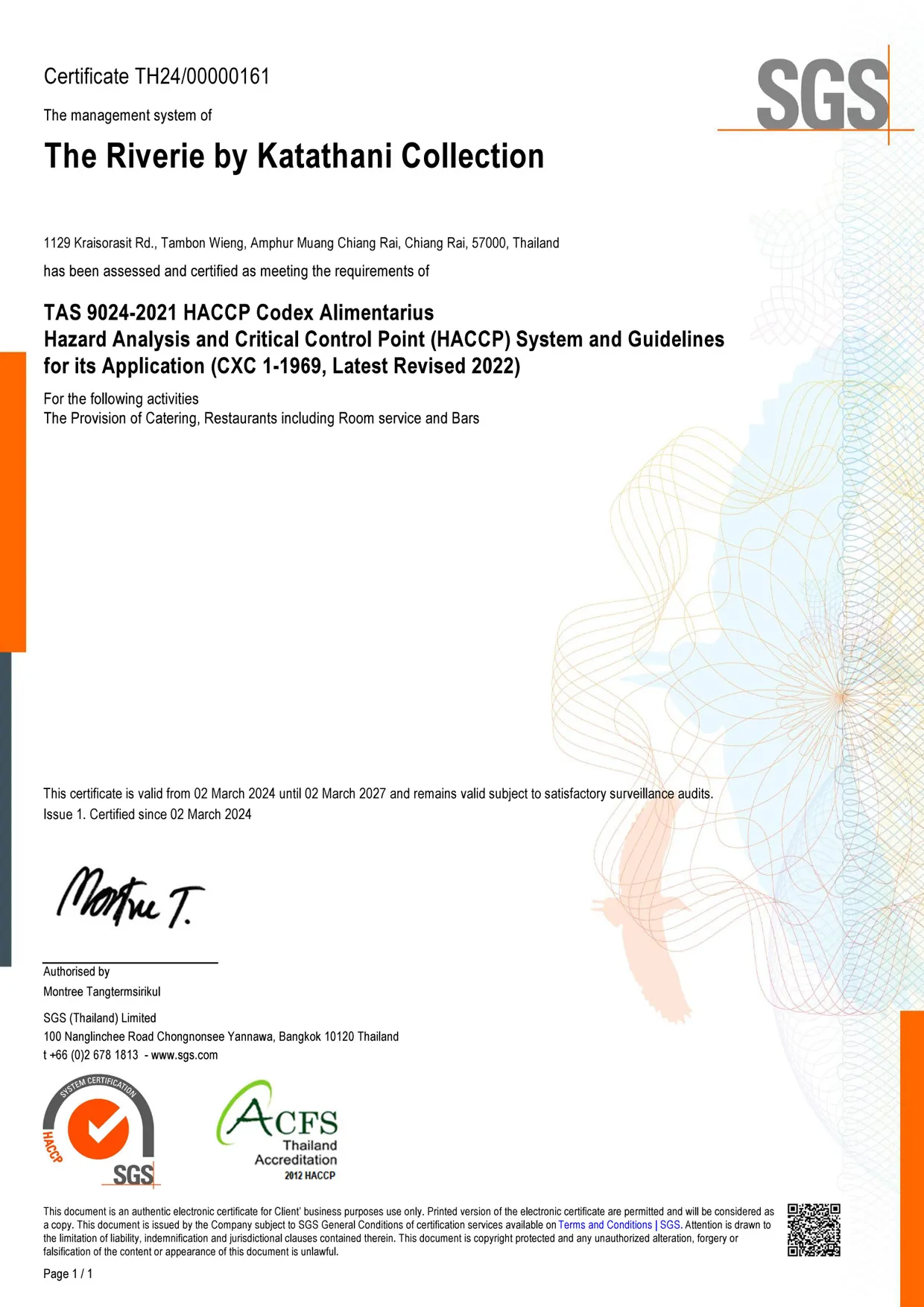 Hazard Analysis and Critical Control Point (HACCP) System